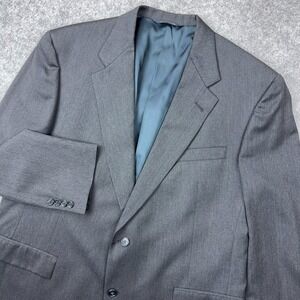 VTG Burberrys Blazer Men 44R Dark Gray Super 100 Wool 2 Button Sport Coat Jacket